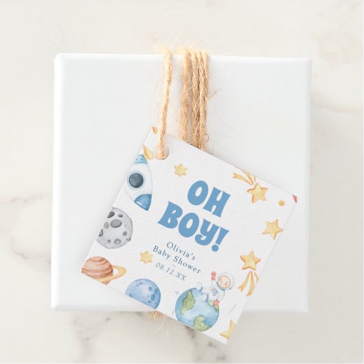 宇宙Oh男の子ベイビーシャワーありがとう フェイバータグ (インサイチュ)