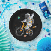 宇宙ovでbmxバイクに乗る宇宙飛行士 ペーパープレート (パーティー)