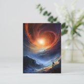 宇宙Sci Fiランドスケープアート ポストカード (スタンド正面)