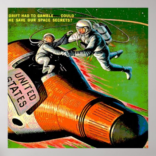 宇宙SF漫画ブックウォッショントモンキーヴィンテージC ポスター (正面)