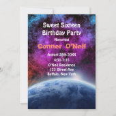 宇宙Sweet sixteen誕生日パーティー 招待状 (正面)
