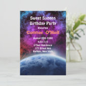 宇宙Sweet sixteen誕生日パーティー 招待状 (スタンド正面)