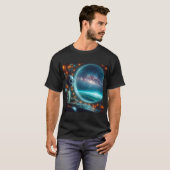 宇宙Tシャツを見ているエイリアン Tシャツ (正面フル)