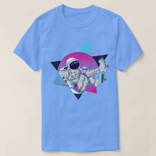 宇宙VAPORWAVEレトロ80s合成波スケートボード Tシャツ (デザイン正面)