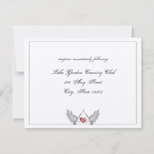 守られたハートのウェディング 披露宴 招待状 (正面)