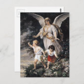 守り神および子供のヴィンテージの塗ること ポストカード (正面/裏面)