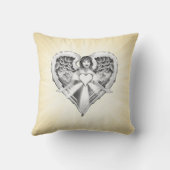 守り神のハートの翼のデザイン クッション (裏面)