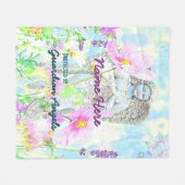 守り神の水彩画によって保護される フリースブランケット (正面(横))