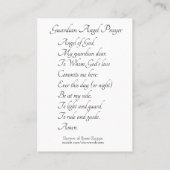 守り神の祈りの言葉の神聖なカード 名刺 (裏面)