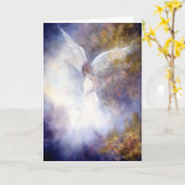 "守り神"のファインアートの挨拶状 カード (黄色い花)