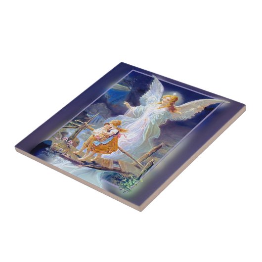 守り神、子供および橋 タイル (側面)