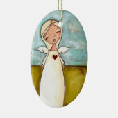 守り神-楕円形の陶磁器のオーナメント セラミックオーナメント (右)