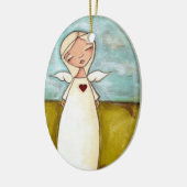 守り神-楕円形の陶磁器のオーナメント セラミックオーナメント (左)