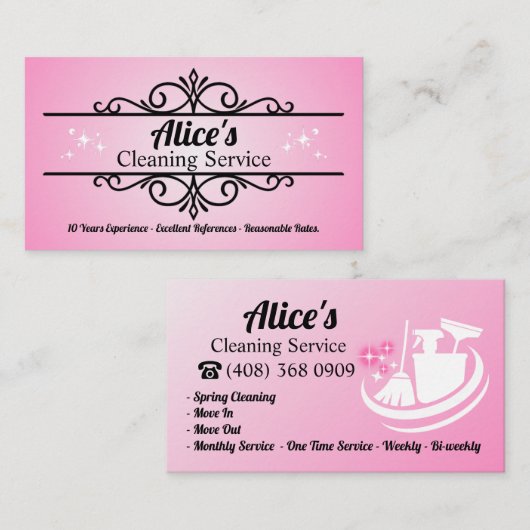 守衛室ハウスクリーニングメイドレディーハウスキーパー 名刺 (正面/裏面)