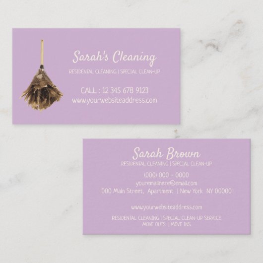 守衛室メイドハウスクリーニングマーケティング 名刺 (正面/裏面)