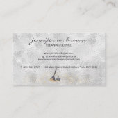 守衛隊クリーニング金ゴールド輝くメイドレディーシルバー 名刺 (裏面)