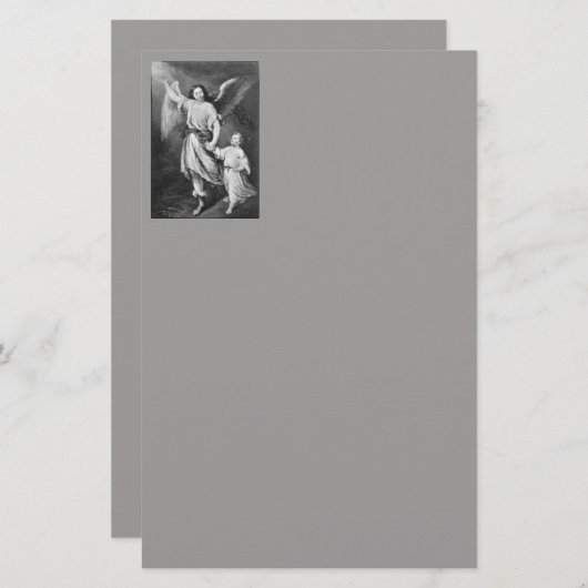 守護天使と児童文房具 便箋 (正面/裏面)