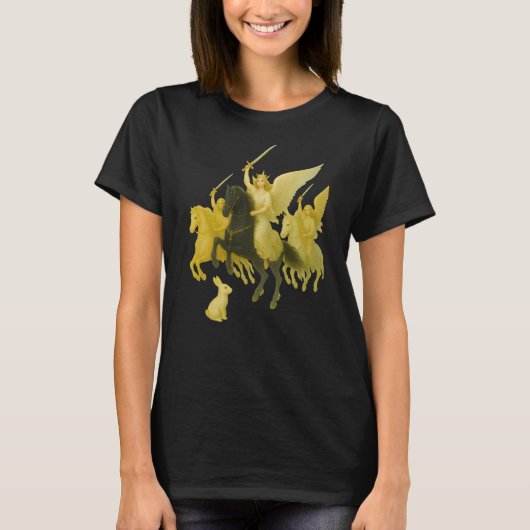守護天使と壮麗な馬 Tシャツ (正面)