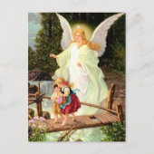 守護天使と子供のヴィンテージ絵画ズ ポストカード (正面)