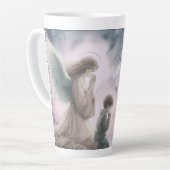 守護天使と子祈供が一緒に カフェラテマグ (左アングル)