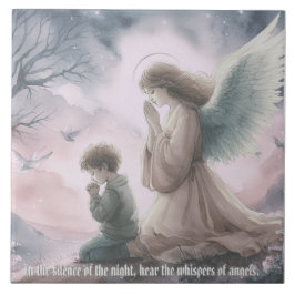 守護天使と子祈供が一緒に タイル