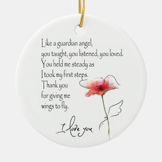 守護天使のようなオーナメント セラミックオーナメント (正面)