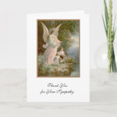 守護天使の宗教的な哀悼感謝 サンキューカード (正面)