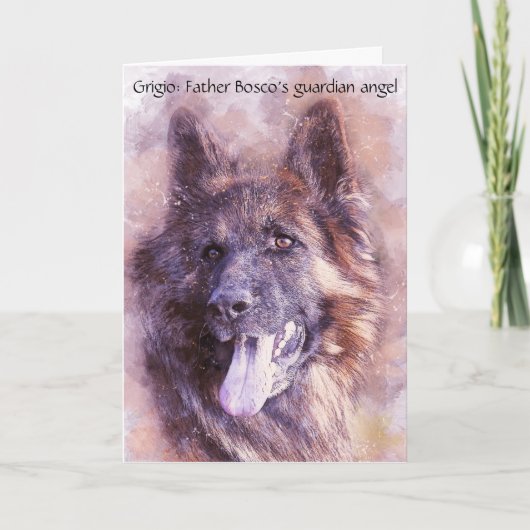 守護天使の犬がカトリックの司祭を守る方法 カード (正面)