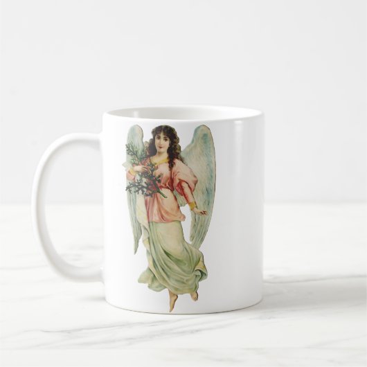 守護天使の神聖な監視と恵みの芸術 コーヒーマグカップ (左)