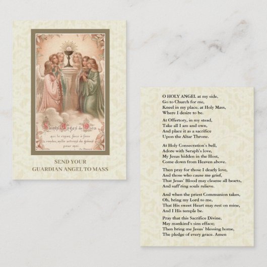 守護天使を大量の神聖カードに送る 名刺 (正面/裏面)