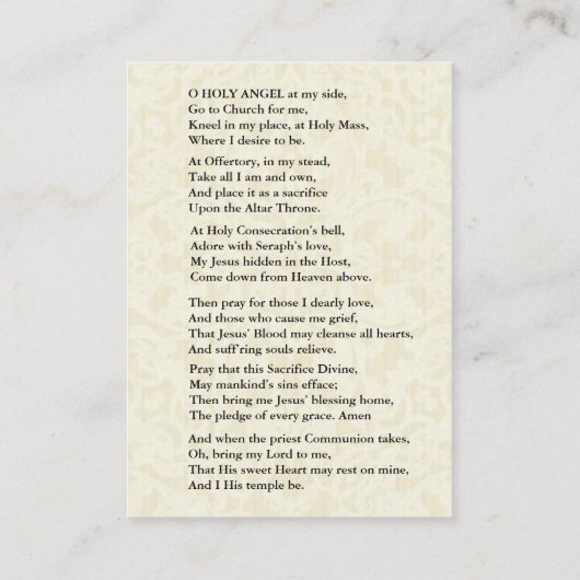 守護天使を大量の神聖カードに送る 名刺 (裏面)