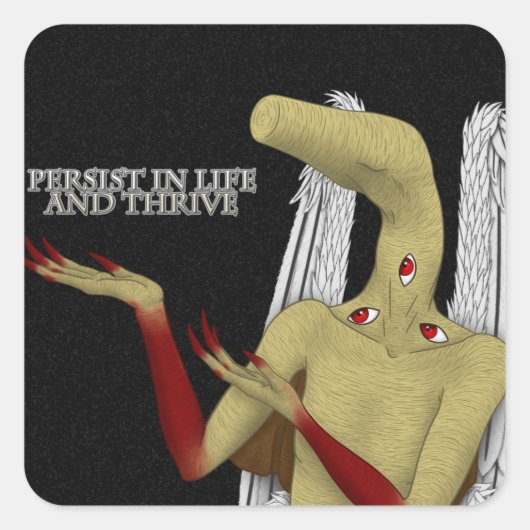 守護天使与えの勇気付けられる スクエアシール (正面)