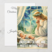 守護天使在嬰兒搖籃旁祈禱 シーズンカード (正面/裏面)