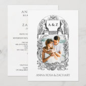 *~* 守護天使 ヴィクトリアン QR フォト AR6 返信 結婚式 招待状 (正面/裏面)