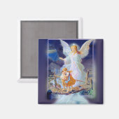 守護天使、子供と橋 マグネット (正面/裏面)