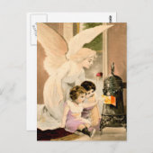 守護天使、子供と火 ポストカード (正面/裏面)