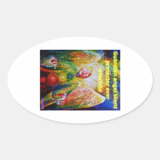 守護天使 楕円形シール