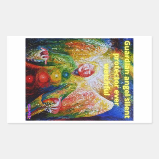 守護天使 長方形シール (正面)