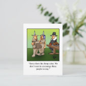 安いおもしろいワインユーモア感謝祭はがき シーズンポストカード (スタンド正面)