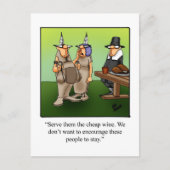 安いおもしろいワインユーモア感謝祭はがき シーズンポストカード (正面)