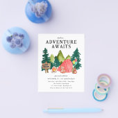 安いアドベンチャーアワティットテンベアーキャンプ誕生日 チラシ (シングル)