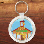 安いクラスの懇親会ギフトあなたの写真、文字 キーホルダー (裏面)