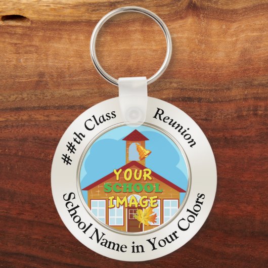 安いクラスの懇親会ギフトあなたの写真、文字 キーホルダー (正面)