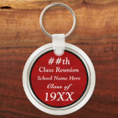 安いクラスの懇親会パーソナライズされたギフト、赤、白 キーホルダー (正面)