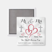 安いクリスチャン·結婚式の引き出物パーソナライズされたズ マグネット (正面/裏面)