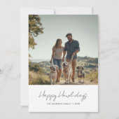 安いクリスマスハッピーハウリデイズ犬の写真 シーズンカード (正面)