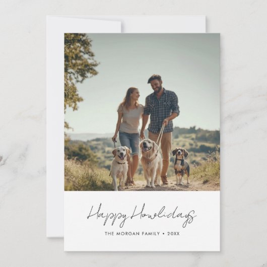 安いクリスマスハッピーハウリデイズ犬の写真 シーズンカード (正面)