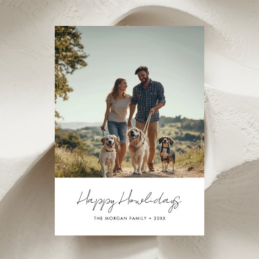 安いクリスマスハッピーハウリデイズ犬の写真 シーズンカード