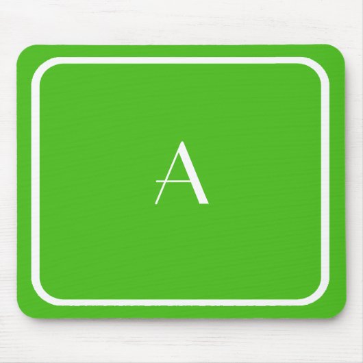 安いケリーグリーンマウスパッドとホワイトモノグラム マウスパッド (正面)