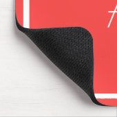 安いコーラルレッドマウスパッドとホワイトモノグラム マウスパッド (コーナー)